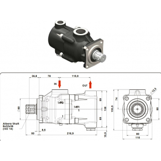 OMFB Binotto DARK SHORT-35 ISO piston pump